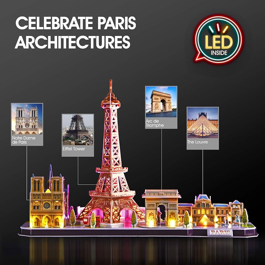Amazon.com: CubicFun 3D Puzzle LED Paris Cityline, 115
